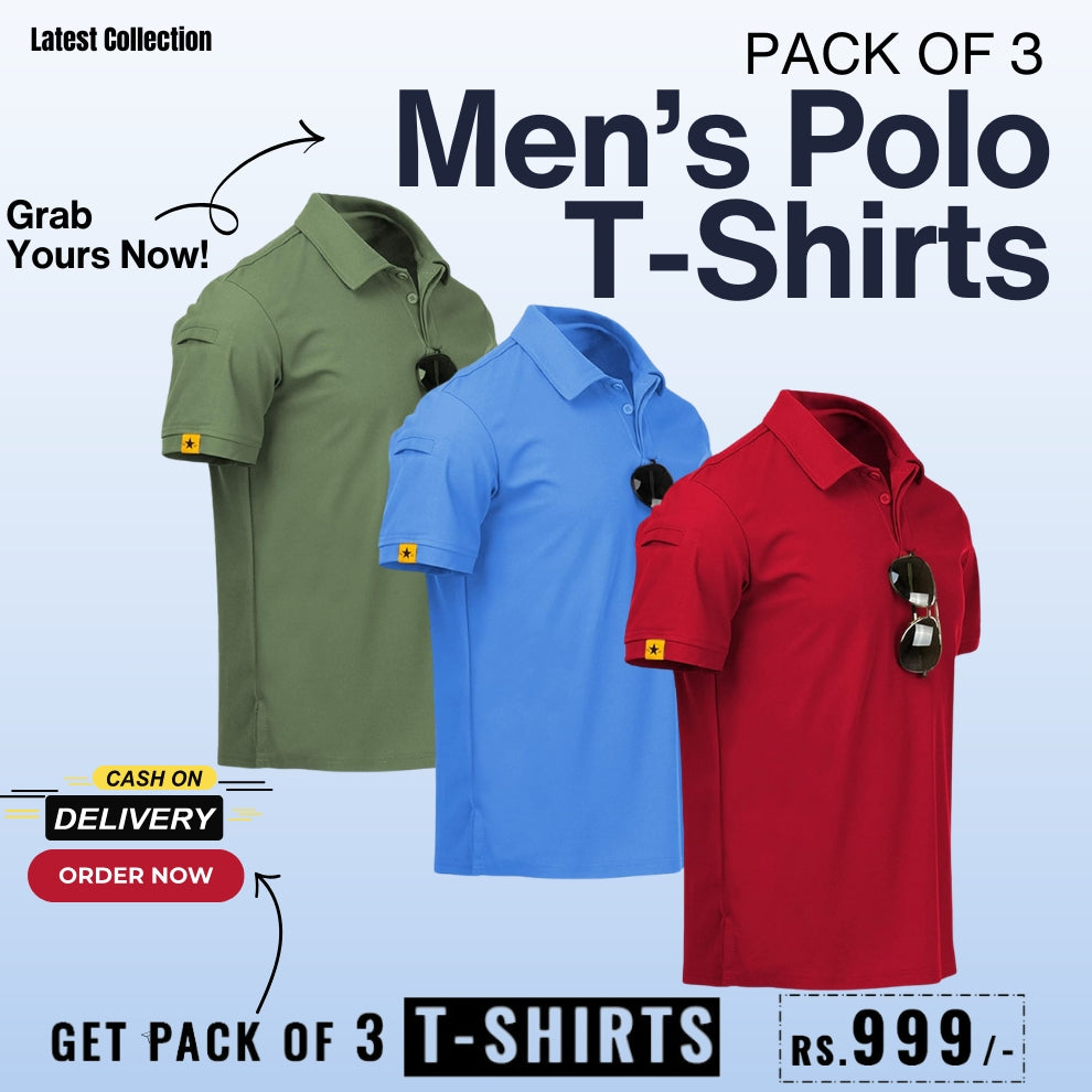 Premium Men's Cotton T-Shirts- Pack of 3