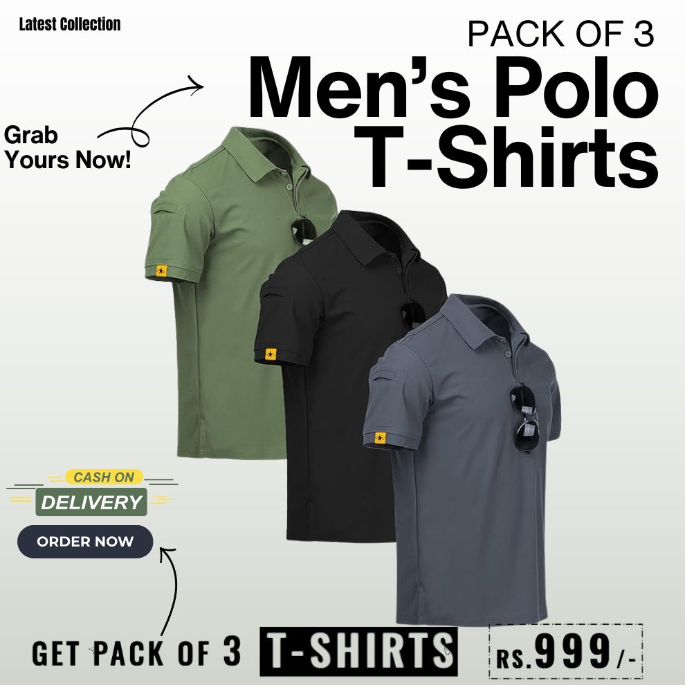 Premium Men's Cotton T-Shirts- Pack of 3