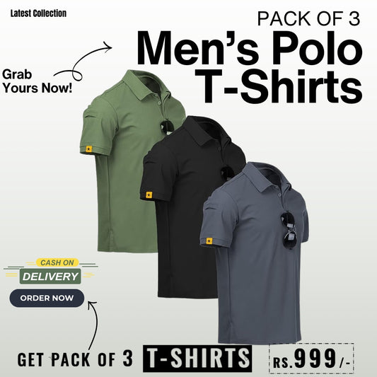 Premium Men's Cotton T-Shirts- Pack of 3
