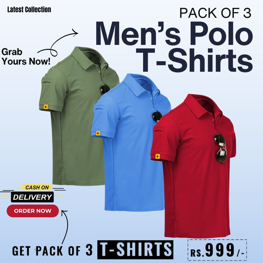 Premium Men's Cotton T-Shirts- Pack of 3