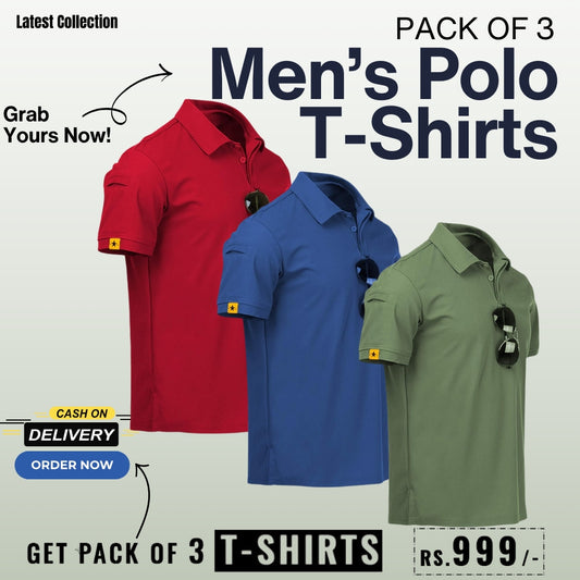 Premium Men's Cotton T-Shirts- Pack of 3