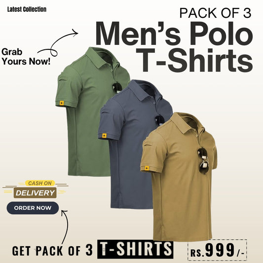 Premium Men's Cotton T-Shirts- Pack of 3